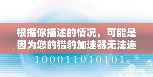 根据你描述的情况，可能是因为您的猎豹加速器无法连接，这可能与以下几点有关