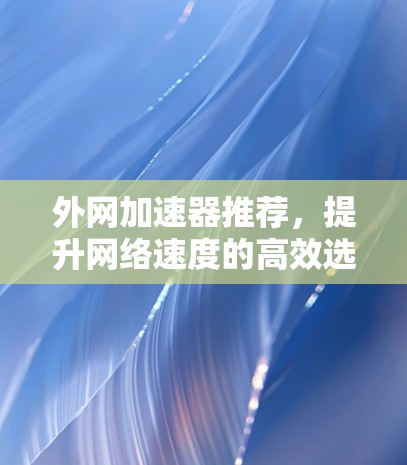 外网加速器推荐，提升网络速度的高效选择