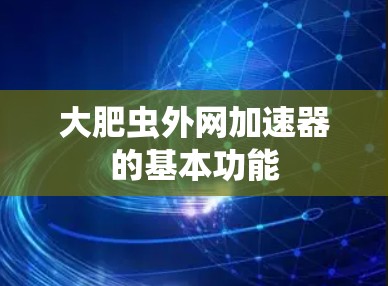 大肥虫外网加速器的基本功能 大肥虫外网加速器的基本功能