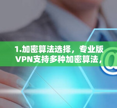 1.加密算法选择，专业版VPN支持多种加密算法，如AES、RSA、ECDSA等，提升数据安全性