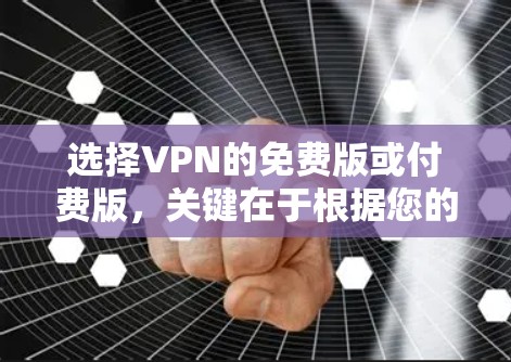 选择VPN的免费版或付费版,关键在于根据您的具体需求和预算进行权衡。以下是详细的步骤和建议 选择VPN的免费版或付费版,关键在于根据您的具体需求和预算进行权衡。以下是详细的步骤和建议