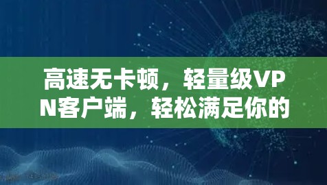 高速无卡顿，轻量级VPN客户端，轻松满足你的网络需求